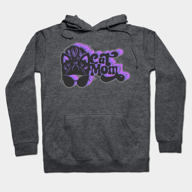 Retro Cool Cat Mom Hoodie by ShadowCatCreationsCo